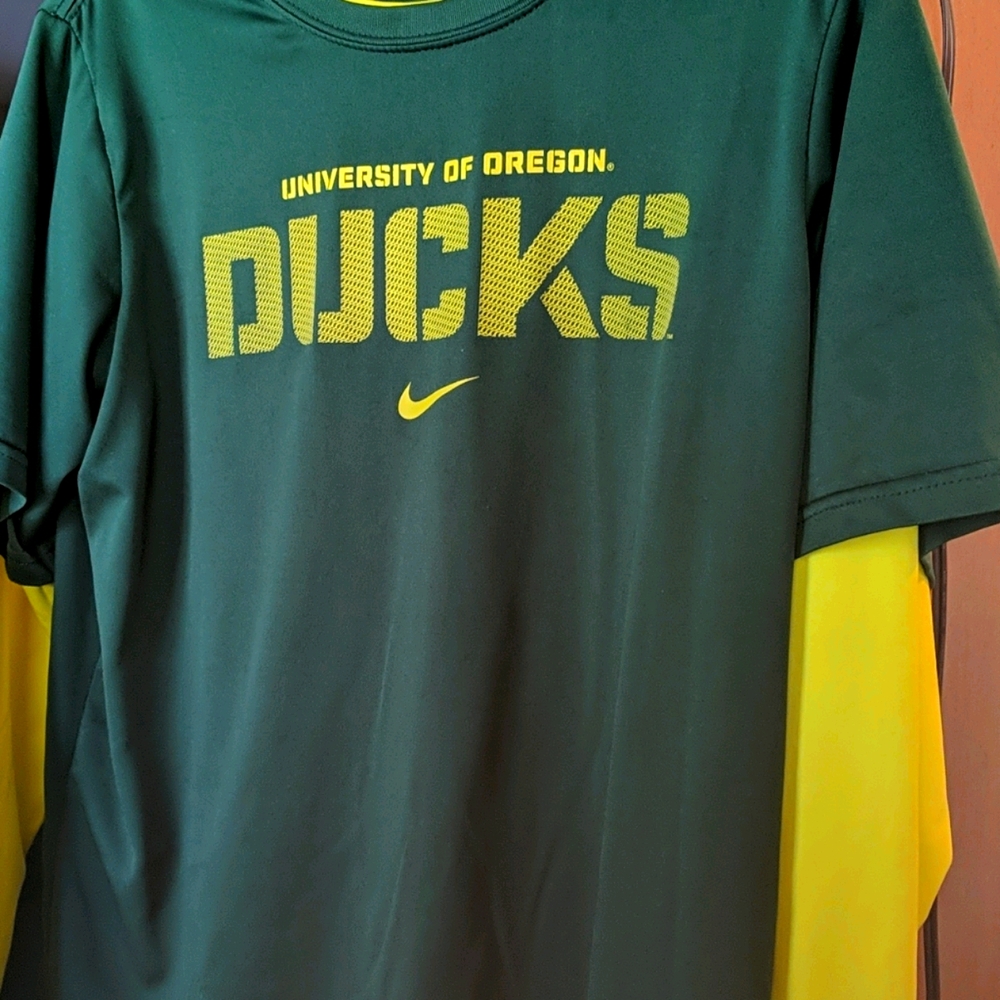 U of Oregon Nike Dri-Fit LS Microfiber Tee Shirt